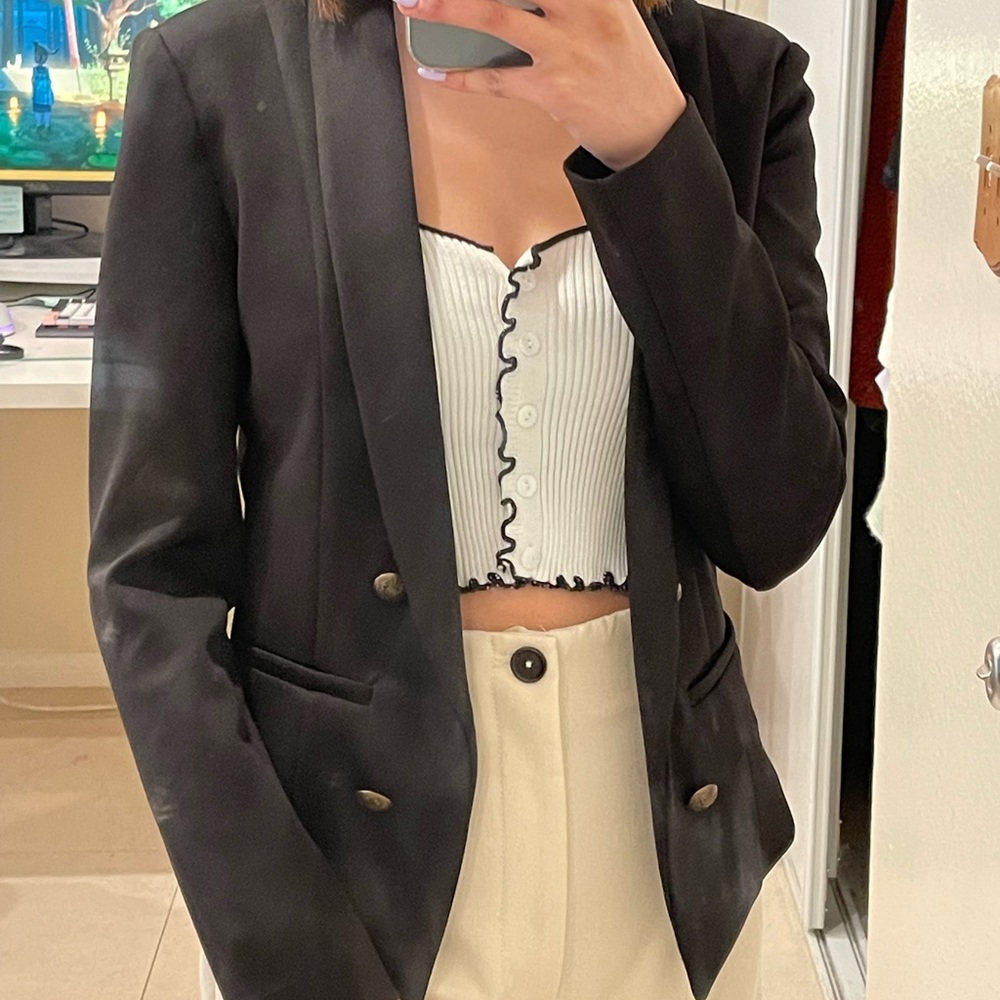 Double Breasted Blazer- Black